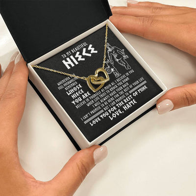 Interlocking Hearts Necklace 18K Yellow Gold Finish | 2 | Personalized To My Niece Viking Necklace From Uncle Whenever You Feel Overwhelmed Niece Birthday Christmas Jewelry Customized Gift Message Card | siriusteestore