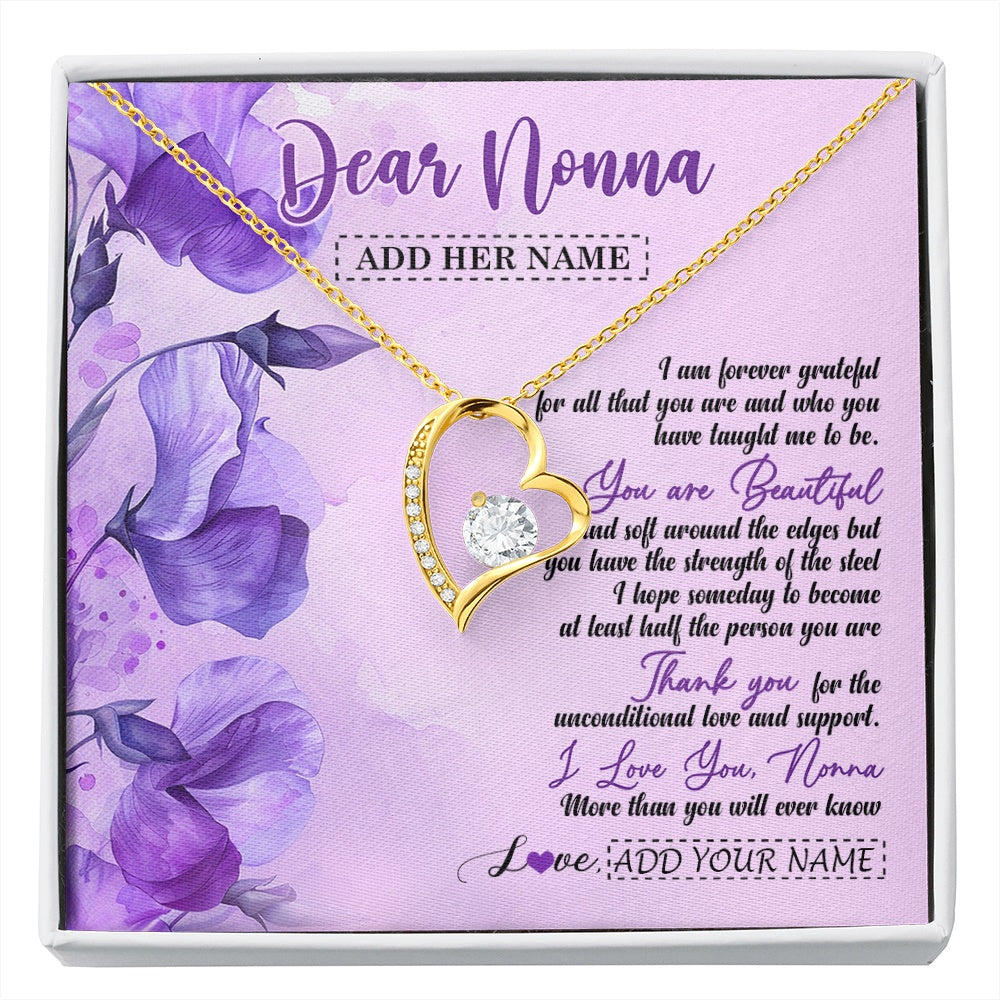 Forever Love Necklace 18K Yellow Gold Finish | 1 | Personalized To My Nonna Gifts From Granddaughter Necklace Flower You Are Beautiful Gifts For Nonna Mothers Day Birthday Christmas Gift Box Message Card | siriusteestore.myshopify