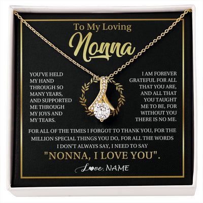 Alluring Beauty Necklace 18K Yellow Gold Finish | 1 | Personalized To My Nonna Gifts Necklace From Granddaughter Grandson Grateful Thank You Nonna Birthday Mothers Day Christmas Customized Gift Box Message Card | siriusteestore
