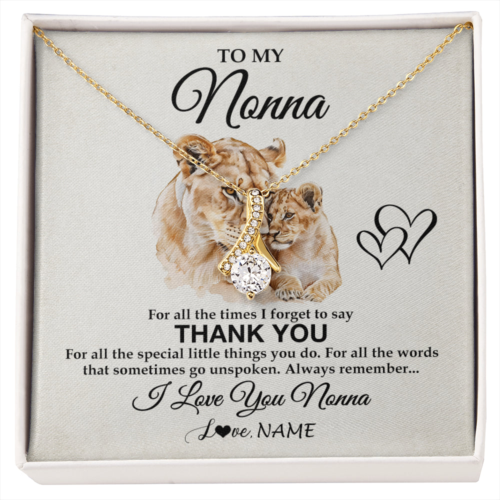 Alluring Beauty Necklace 18K Yellow Gold Finish | 1 | Personalized To My Nonna Necklace From Granddaughter Grandson Thank You Lion Nonna Gift For Mothers Day Birthday Gift Christmas For Nonna Gift Box Message Card | siriusteestore