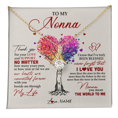 Alluring Beauty Necklace 18K Yellow Gold Finish | 1 | Personalized To My Nonna Necklace From Grandkids Never Forget That I Love You You Mean The World Nonna Birthday Mothers Day Jewelry Customized Gift Box Message Card | siriusteestore