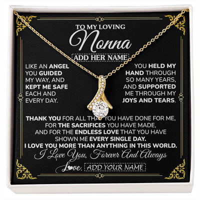 Alluring Beauty Necklace 18K Yellow Gold Finish | 1 | Personalized To My Nonna Necklace Gifts Meaningful Gift To Nonna From Granddaughter Without You There Is No Me Mothers Day Birthday Gift Box Message Card | https://siriusteestore.
