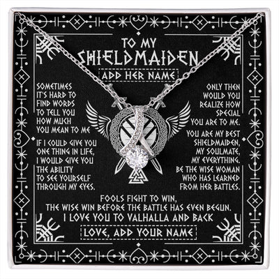 Alluring Beauty Necklace 14K White Gold Finish | 1 | Personalized To My Shieldmaiden Gifts Necklace Viking Valhalla Scandinavian For Girlfriend Wife Custom Birthday Romantic Jewelry Gift Box Message Card | https://siriusteestore.