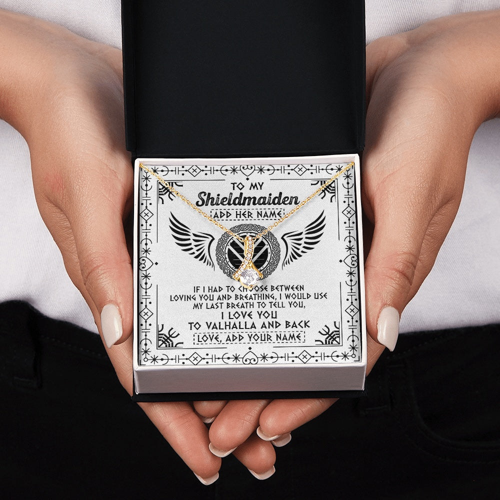 Alluring Beauty Necklace 18K Yellow Gold Finish | 2 | Personalized To My Shieldmaiden Necklace Viking Jewelry For Women I Love You Valhalla Gift For Wife Girlfriend Birthday Christmas Custom Gift Box Message Card | https://siriusteestore.