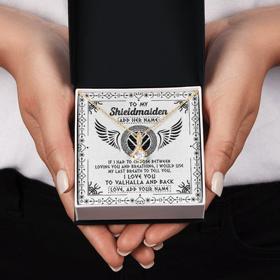 Alluring Beauty Necklace 18K Yellow Gold Finish | 2 | Personalized To My Shieldmaiden Necklace Viking Jewelry For Women I Love You Valhalla Gift For Wife Girlfriend Birthday Christmas Custom Gift Box Message Card | https://siriusteestore.