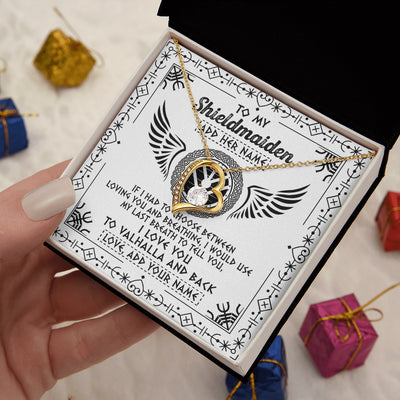 Forever Love Necklace 18K Yellow Gold Finish | 2 | Personalized To My Shieldmaiden Necklace Viking Jewelry For Women I Love You Valhalla Gift For Wife Girlfriend Birthday Christmas Custom Gift Box Message Card | https://siriusteestore.