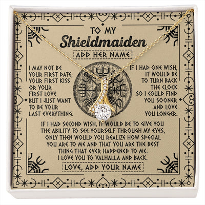 Alluring Beauty Necklace 18K Yellow Gold Finish | 1 | Personalized To My Shieldmaiden Viking Necklace Vintage I Love You To Valhalla Jewelry Girlfriend Wife Birthday Gifts Anniversary Custom Gift Box Message Card | https://siriusteestore.