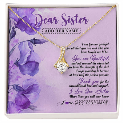 Alluring Beauty Necklace 18K Yellow Gold Finish | 1 | Personalized To My Sister Gifts Necklace Flower You Are Beautiful Gifts For Sister Birthday Gifts Sister Graduation Christmas Gift Box Message Card | siriusteestore.myshopify