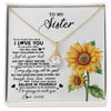 Alluring Beauty Necklace 18K Yellow Gold Finish | 1 | Personalized To My Sister Necklace From Brother Sunflower Wood Laugh Love Live Sister Birthday Graduation Christmas Customized Gift Box Message Card | siriusteestore