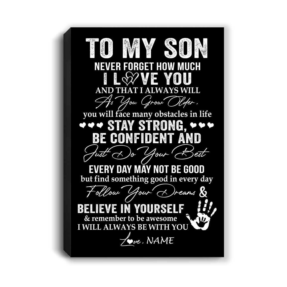 Personalized To My Son Canvas I Love You Forever From Mom Dad Mother Son Birthday Gifts Christmas Thanksgiving Graduation Custom Wall Art Print Framed Canvas | siriusteestore