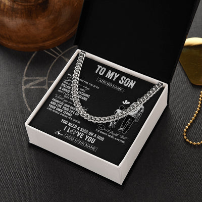 Cuban Link Chain Necklace Stainless Steel | 2 | Personalized To My Son Gifts Necklace From Dad Father My Only Wish For You Son Birthday Gifts Graduation Christmas Customized Gift Box Message Card | siriusteestore.myshopify