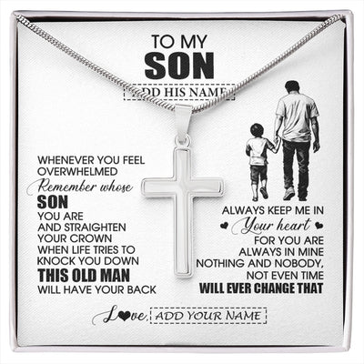 Stainless Cross Necklace Stainless Steel | 1 | Personalized To My Son Gifts Necklace From Dad Father Whenever Man Unique Birthday Gifts For Son Graduation Christmas Customized Gift Box Message Card | siriusteestore.myshopify