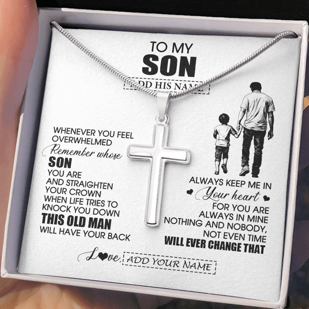 Stainless Cross Necklace Stainless Steel | 2 | Personalized To My Son Gifts Necklace From Dad Father Whenever Man Unique Birthday Gifts For Son Graduation Christmas Customized Gift Box Message Card | siriusteestore.myshopify