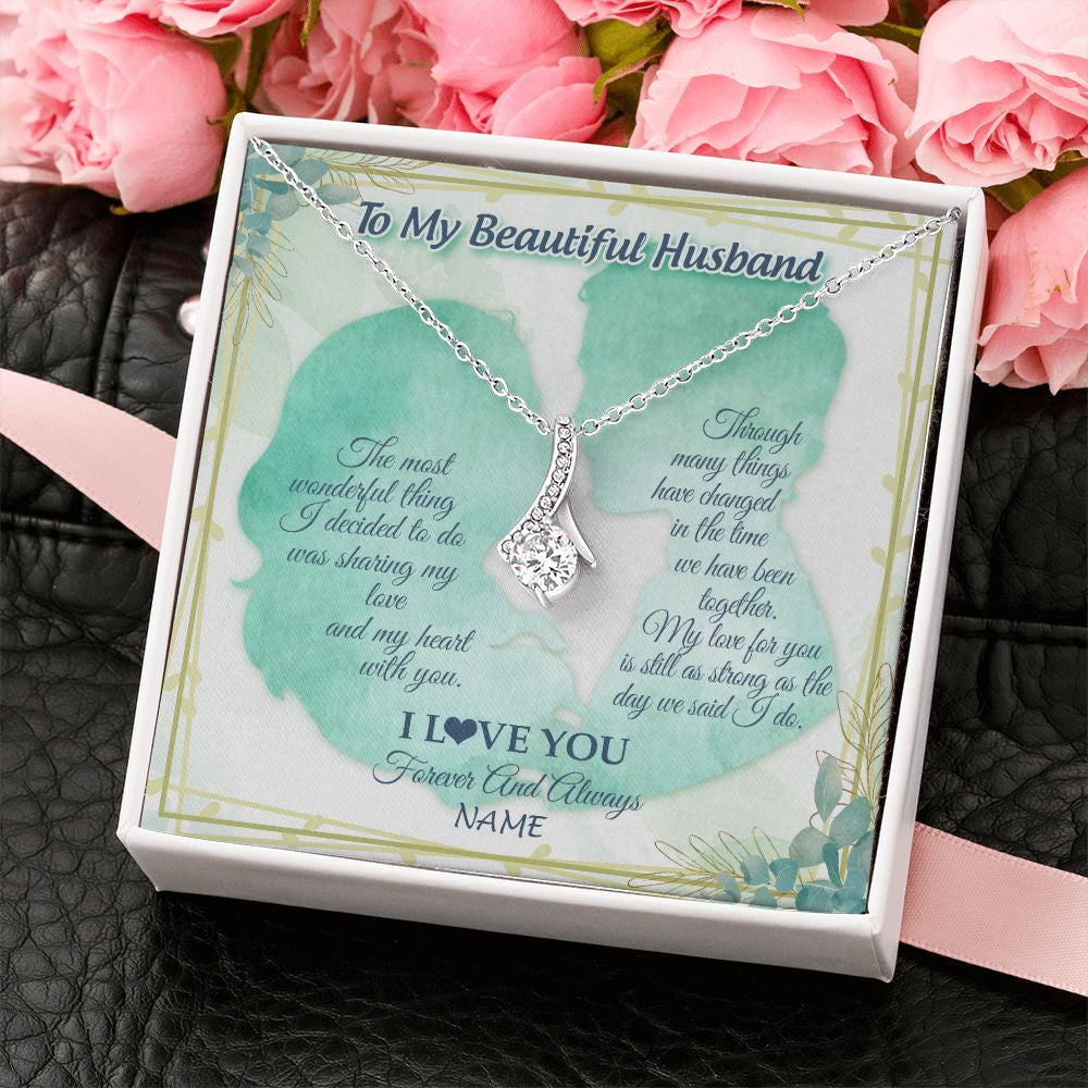 Alluring Beauty Necklace | Personalized To My Soulmate From Husband My Heart With You Soulmate Valentines Wedding Day Birthday Christmas Jewelry Customized Gift Box Message Card | siriusteestore