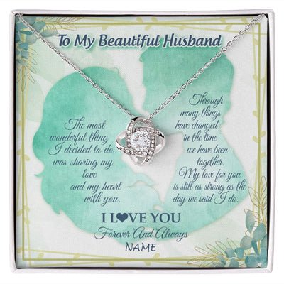 Love Knot Necklace | Personalized To My Soulmate From Husband My Heart With You Soulmate Valentines Wedding Day Birthday Christmas Jewelry Customized Gift Box Message Card | siriusteestore
