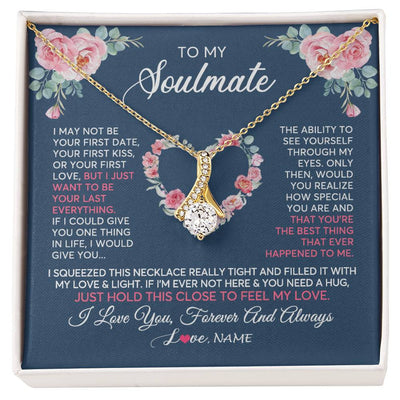 Alluring Beauty Necklace 18K Yellow Gold Finish | 1 | Personalized To My Soulmate Necklace I Love You Romantic For Girlfriend Future Wife Anniversary Wedding Birthday Christmas Customized Gift Box Message Card | siriusteestore