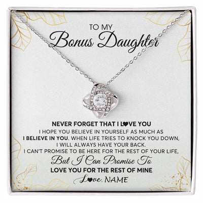 Love Knot Necklace | Personalized To My Stepdaughter Necklace From Stepmother Never Forget That I Love You Stepdaughter Birthday Christmas Customized Gift Box Message Card | siriusteestore