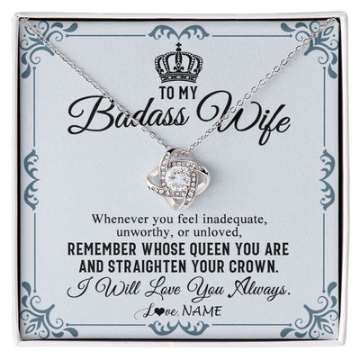 Love Knot Necklace | Personalized To My Wife Necklace From Husband I Will Love You Always Wife Birthday Anniversary Valentines Day Christmas Customized Gift Box Message Card | siriusteestore