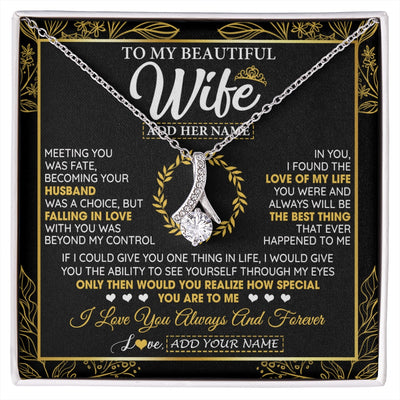 Alluring Beauty Necklace 14K White Gold Finish | 1 | Personalized To My Wife Necklace From Husband Metting You Wife Birthday Gifts Soulmate Valentines Gifts For Wife Christmas Mothers Day Gift Box Message Card | siriusteestore.myshopify