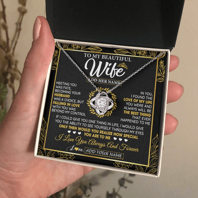 Love Knot Necklace 14K White Gold Finish | 2 | Personalized To My Wife Necklace From Husband Metting You Wife Birthday Gifts Soulmate Valentines Gifts For Wife Christmas Mothers Day Gift Box Message Card | siriusteestore.myshopify