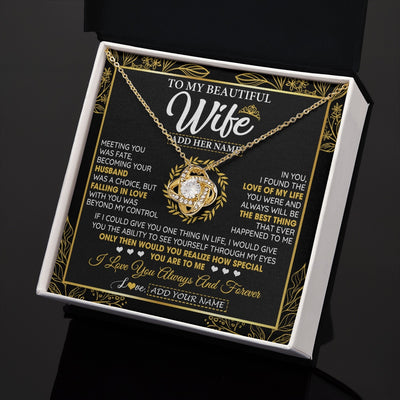 Love Knot Necklace 18K Yellow Gold Finish | 2 | Personalized To My Wife Necklace From Husband Metting You Wife Birthday Gifts Soulmate Valentines Gifts For Wife Christmas Mothers Day Gift Box Message Card | siriusteestore.myshopify