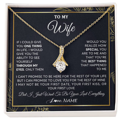 Alluring Beauty Necklace 18K Yellow Gold Finish | 1 | Personalized To My Wife Necklace From Husband You Are The Best Thing Wife Birthday Idea Anniversary Wedding Valentines Day Customized Gift Box Message Card | siriusteestore
