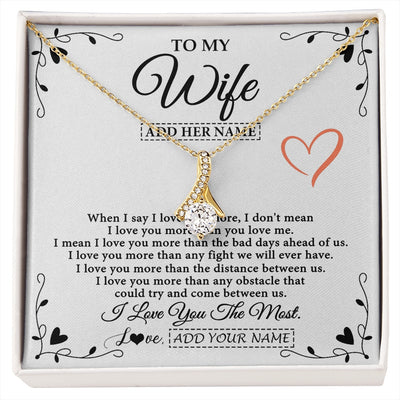 Alluring Beauty Necklace 18K Yellow Gold Finish | 1 | Personalized To My Wife Necklace Gift For Her From Husband I Love You More Than Anything Pendant Love Wife Birthday Gifts Christmas Gift Box Message Card | https://siriusteestore.