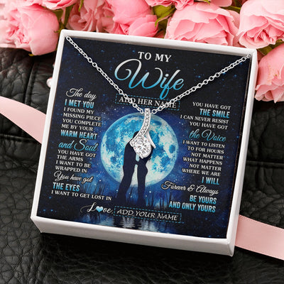 Alluring Beauty Necklace 14K White Gold Finish | 2 | Personalized To My Wife Necklace The Day I Met You Husband Birthday Anniversary Romantic Valentines Day Gifts For Her Christmas Gift Box Message Card | siriusteestore.myshopify