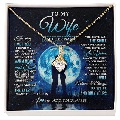 Alluring Beauty Necklace 18K Yellow Gold Finish | 1 | Personalized To My Wife Necklace The Day I Met You Husband Birthday Anniversary Romantic Valentines Day Gifts For Her Christmas Gift Box Message Card | siriusteestore.myshopify