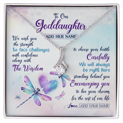 Alluring Beauty Necklace 14K White Gold Finish | 1 | Personalized To Our Goddaughter Gifts Necklace From Godmother Always Be Right Here Dragonfly Birthday For Goddaughter Christmas Jewelry Gift Box Message Card | https://siriusteestore.