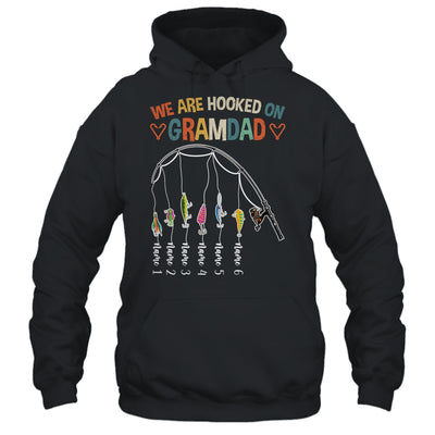 Personalized We Are Hooked On Grandad Fishing Custom Grandkids Name Fathers Day For Men Birthday Christmas Shirt & Hoodie | siriusteestore