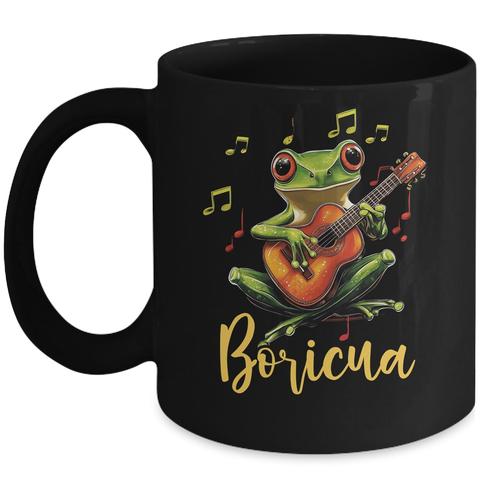 Puerto Rico Coqui Frog Playing Guitar Puerto Rican Boricua Mug | siriusteestore
