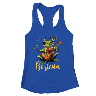 Puerto Rico Coqui Frog Playing Guitar Puerto Rican Boricua Shirt & Tank Top | siriusteestore