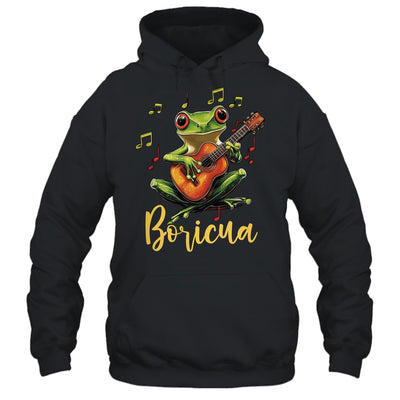 Puerto Rico Coqui Frog Playing Guitar Puerto Rican Boricua Shirt & Tank Top | siriusteestore