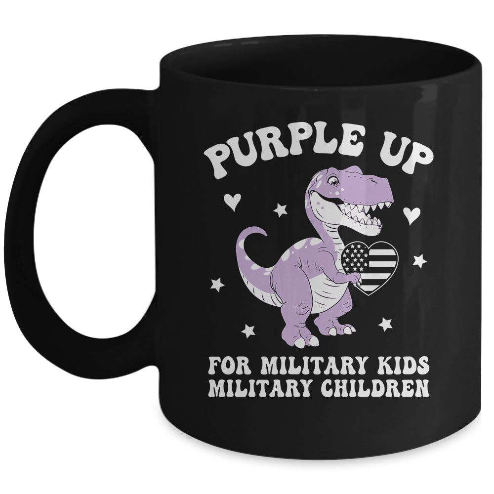 Purple Up For Military Kids Month Military Child Dinosaur Mug | siriusteestore