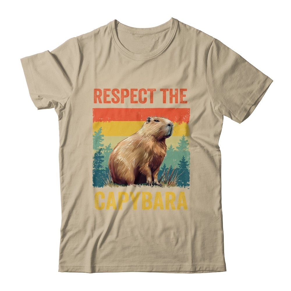 Respect The Capybara Art For Men Women Kids Rodent Animal Shirt & Tank Top | siriusteestore