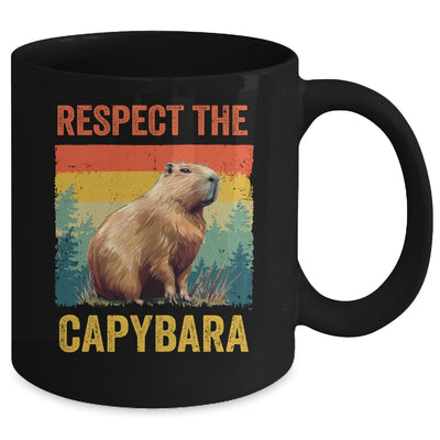 Respect The Capybara Art For Men Women Kids Rodent Animal Mug | siriusteestore