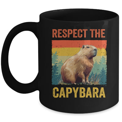 Respect The Capybara Art For Men Women Kids Rodent Animal Mug | siriusteestore