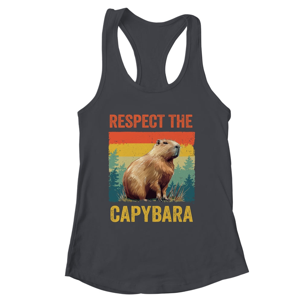 Respect The Capybara Art For Men Women Kids Rodent Animal Shirt & Tank Top | siriusteestore