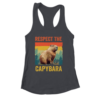 Respect The Capybara Art For Men Women Kids Rodent Animal Shirt & Tank Top | siriusteestore