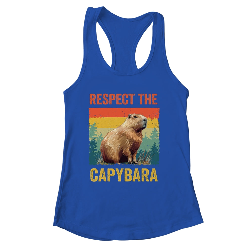 Respect The Capybara Art For Men Women Kids Rodent Animal Shirt & Tank Top | siriusteestore
