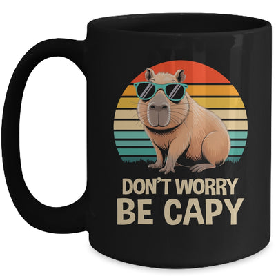 Retro Rodent Funny Capybara Don't Be Worry Be Capy Mug | siriusteestore