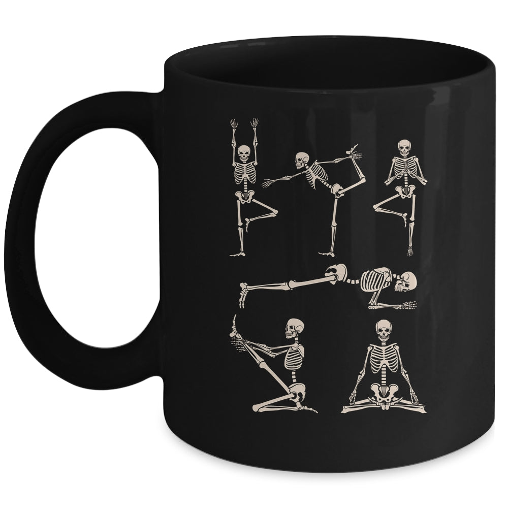 Retro Skeleton Yoga Funny Balance Halloween Costume Mug | siriusteestore