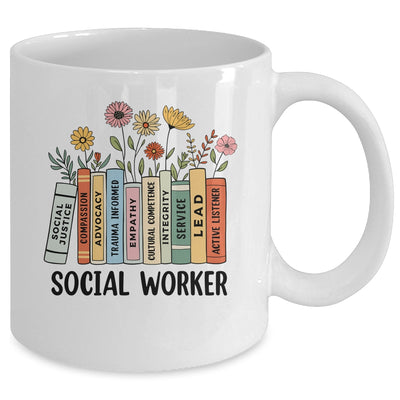 Retro Social Worker Wildflowers Advocate Social Justice Mug | siriusteestore