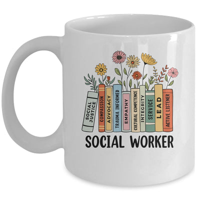 Retro Social Worker Wildflowers Advocate Social Justice Mug | siriusteestore