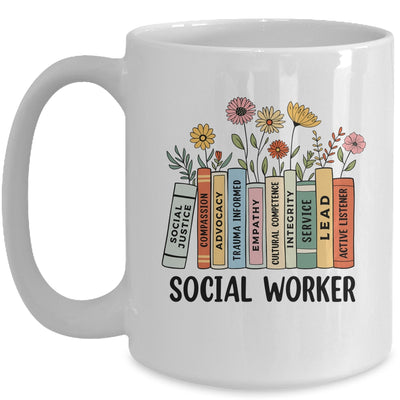 Retro Social Worker Wildflowers Advocate Social Justice Mug | siriusteestore