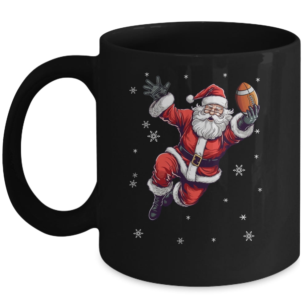Santa Christmas Football Santa Playing Football Men Women Mug | siriusteestore