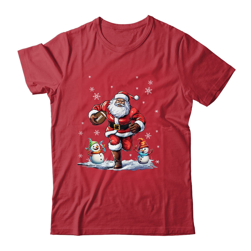 Santa Claus Playing American Football Christmas Football Fan Shirt & Sweatshirt | siriusteestore