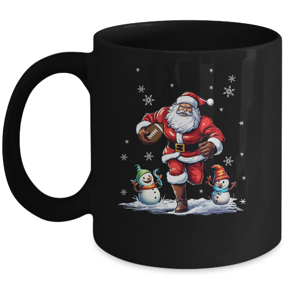Santa Claus Playing American Football Christmas Football Fan Mug | siriusteestore