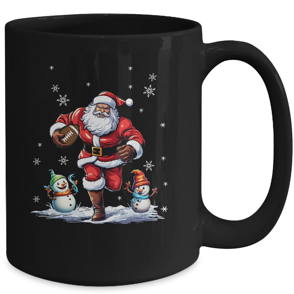 Santa Claus Playing American Football Christmas Football Fan Mug | siriusteestore